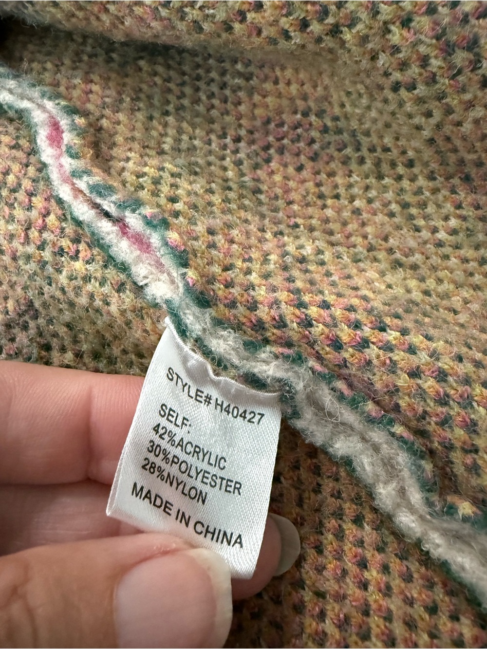Jodifl Cardigan Sweater Size Large Pink Flowers D94 - Picture 5 of 6